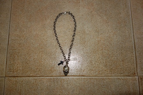 Dsquared² Runway SKULL CROSS Metal Necklace Keychain Chain Collana ULTRARARE - Foto 1 di 4