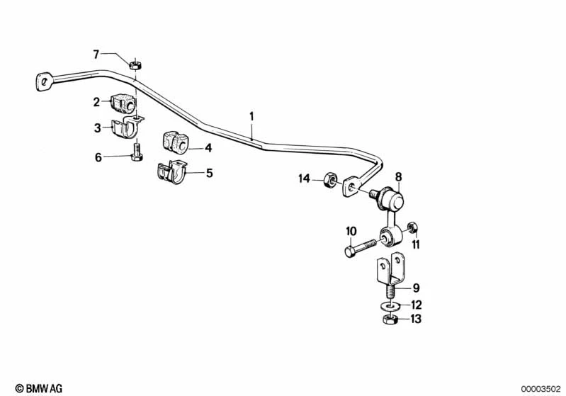BMW Genuine Stabilizer Support Shackle Replacement Fits E30 31351127202