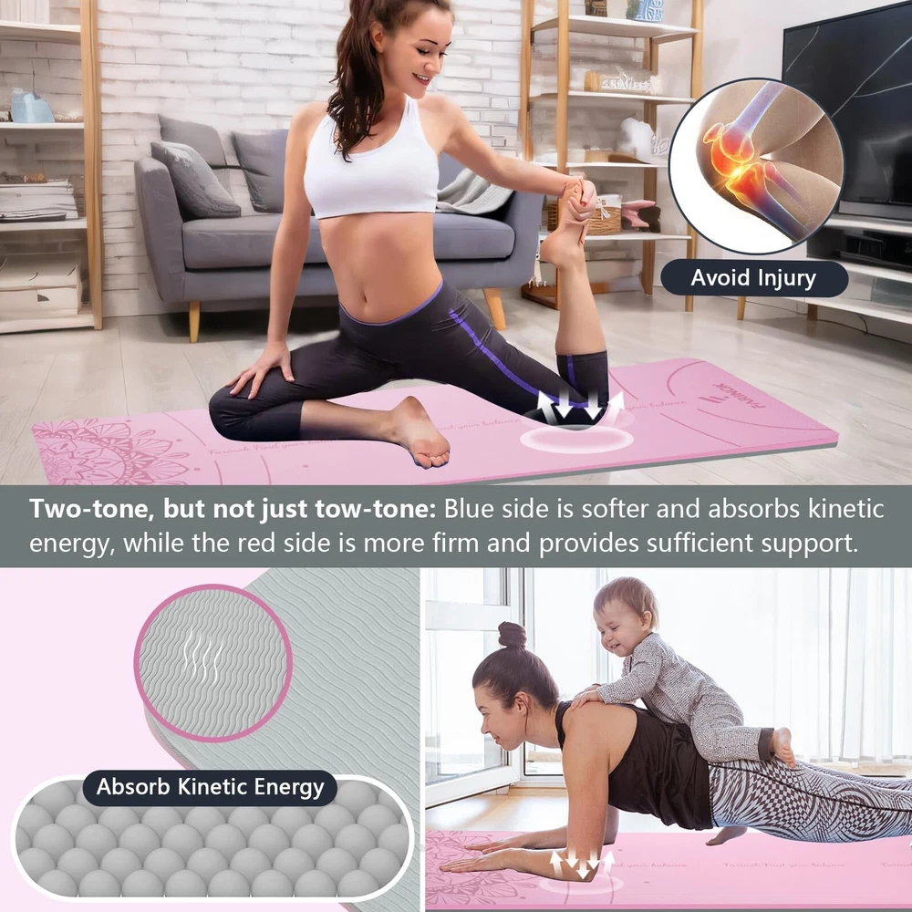Extra Thick 9mm Non-Slip High-Density Yoga Mat for Home Workouts