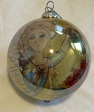 Pier One Li Bien Ornament 2006 Christmas Painted Glass Garden Angel With Box