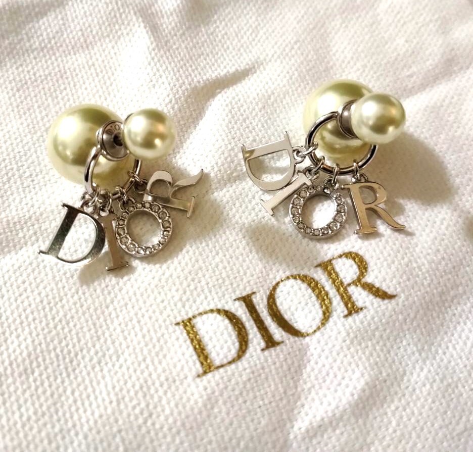 Dior Tribalesl earrings Piercing jewelry GP x rhinestone x