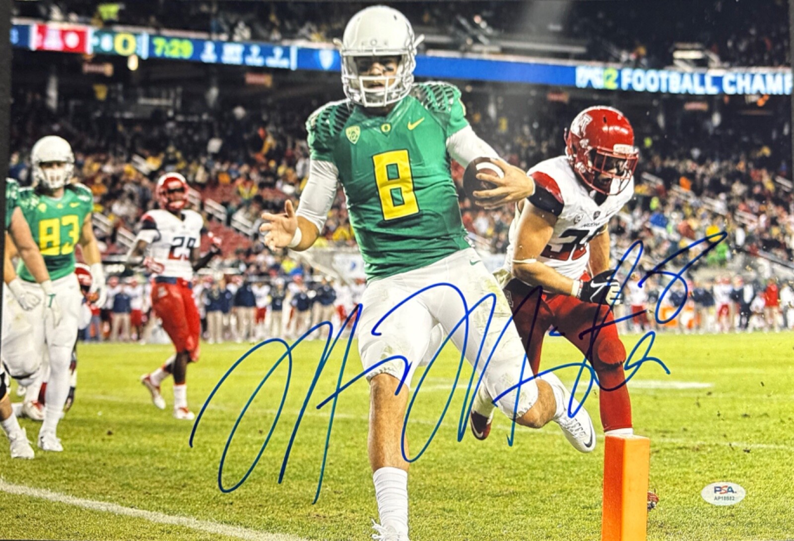 Marcus Mariota Autographed Signed Oregon Ducks 12x18 Photo PSA AP18882 