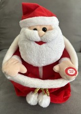 PEEK A BOO SANTA In Toy Sack Bag Christmas Animated Talking Giggles 9”