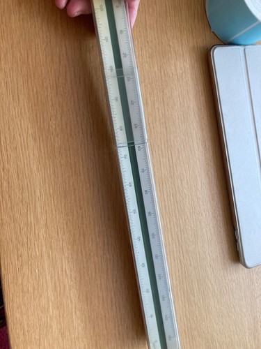 Vintage Faber Castellated Triangular Scale Ruler 30cm, Architectural - Picture 4 of 7