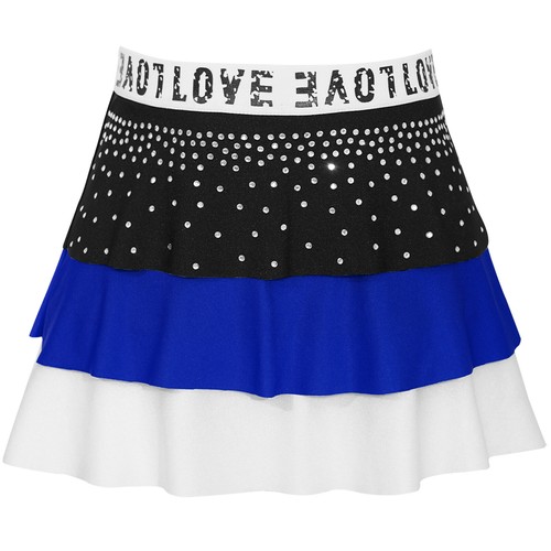 Kids Girls Dress Ruffled Skirt Tiered Dancewear Cheerleading Christmas A-Line - Picture 28 of 46