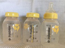 Milk Container Pre owned Baby Bottles 5 Ounce Breastmilk Lot Of 3 nipple lids