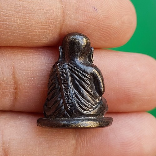 LP Ngern Wat Bang Khan Wealty Rich Thai Amuleto Latón Estatua Figura - Imagen 8 de 9