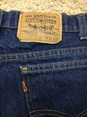 Vtg 80s Levi's 40509-0215 Orange Tab Dark Wash Straight Leg Jeans