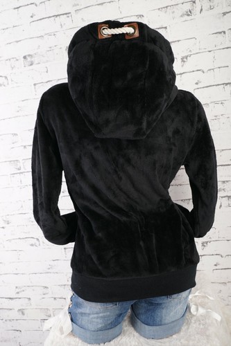 Damen Kuschel Teddy Fleece Sweat Jacke Kapuze Hoodie Übergangsjacke Uni S-3XL - Bild 20 von 59
