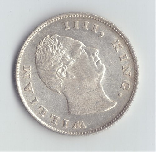 a unc 1835 british india silver one rupee coin " f " raised aunc