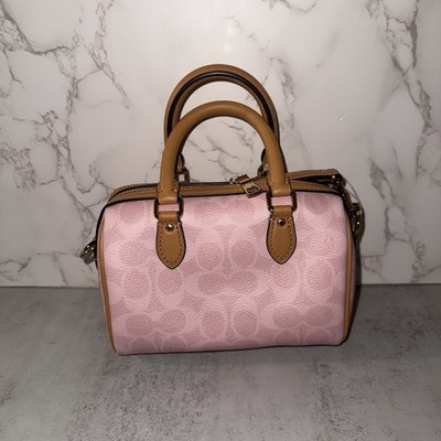 Coach Signature Powder Pink Mini Rowan Crossbody Bag With Charm