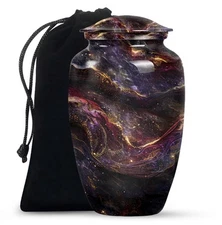 Abstract Swirl Design Urn For Ashes For Women 10Inch Urns Human Adult Man Metal