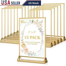 Acrylic Picture Frame Double Sided Display 12 Pack Professional Sign Holder New
