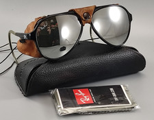 Vintage Rare Ray Ban Bausch & Lomb Sunglasses GLACIER ARCTIC CATS LEATHER SKI 01
