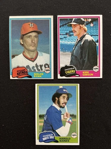 1981 Topps Nolan Ryan #240, Kirk Gibson #315 And Harold Barnes #347 RC - 3 Cards