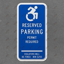 Disabled Parking Sign Reserved Parking Permit Required Ensure 736062