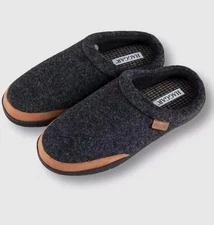 HAGGAR Men Felt ClogsTrim Bumper Slippers Charcoal Sz L 9.5-10.5