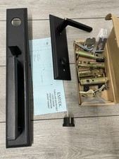 Emtek 4212HLOUS19RH Melrose RH Full Plate Keyed Entry Set - Flat Black *READ*