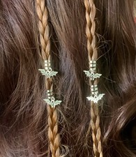 Bat Hair Clips Charms Set Of 4 Braids Silver Tone Jewelry Accessories Decoration