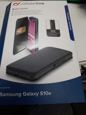 Cellularline Book Clutch Tasche Hülle Etui In Schwarz Für Samsung Galaxy S10e