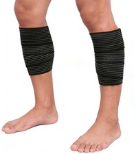 SUJAYU Calf Compression Sleeve Elastic Bandage Wrap, 2 Pack Leg Black