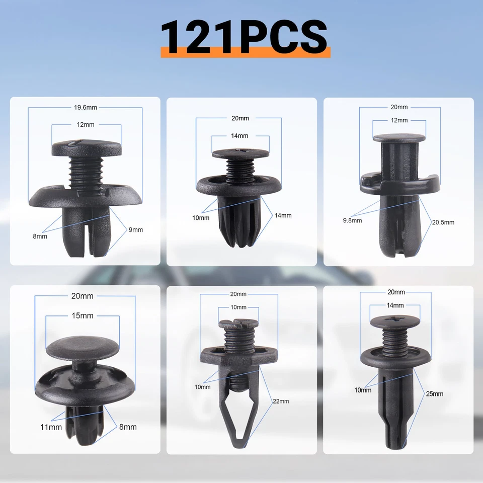 Nuevos clips parachoques capó carrocería retenedor remache sujetador para Honda Acura Foto 3 de 4