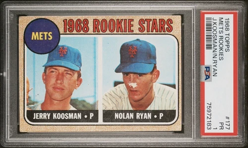 1968 TOPPS J.KOOSMAN / NOLAN RYAN #177 METS ROOKIES ROOKIE CARD RC PSA 1 NICE!