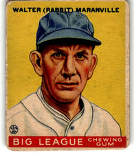 1933 Goudey Big League Chewing Gum - R319 Rabbit Maranville #117 GOOD NICE CARD