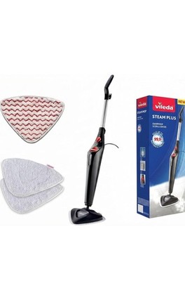Vileda Steam Plus Dampfreiniger mit PowerPad, zusätzl. 2 Mikrofaser-Ersatzpads
