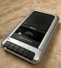Jensen Portable Shoebox Cassette Player/Recorder MCR-100 Silver WORKS No Extras