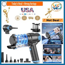 Cordless Handheld Car Vacuum 16kPA 120W Portable HEPA Recharger Blue & Black