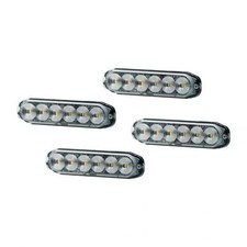 4 Pack Superior LED Amber/White Grille Surface Light for Caution and Emergency