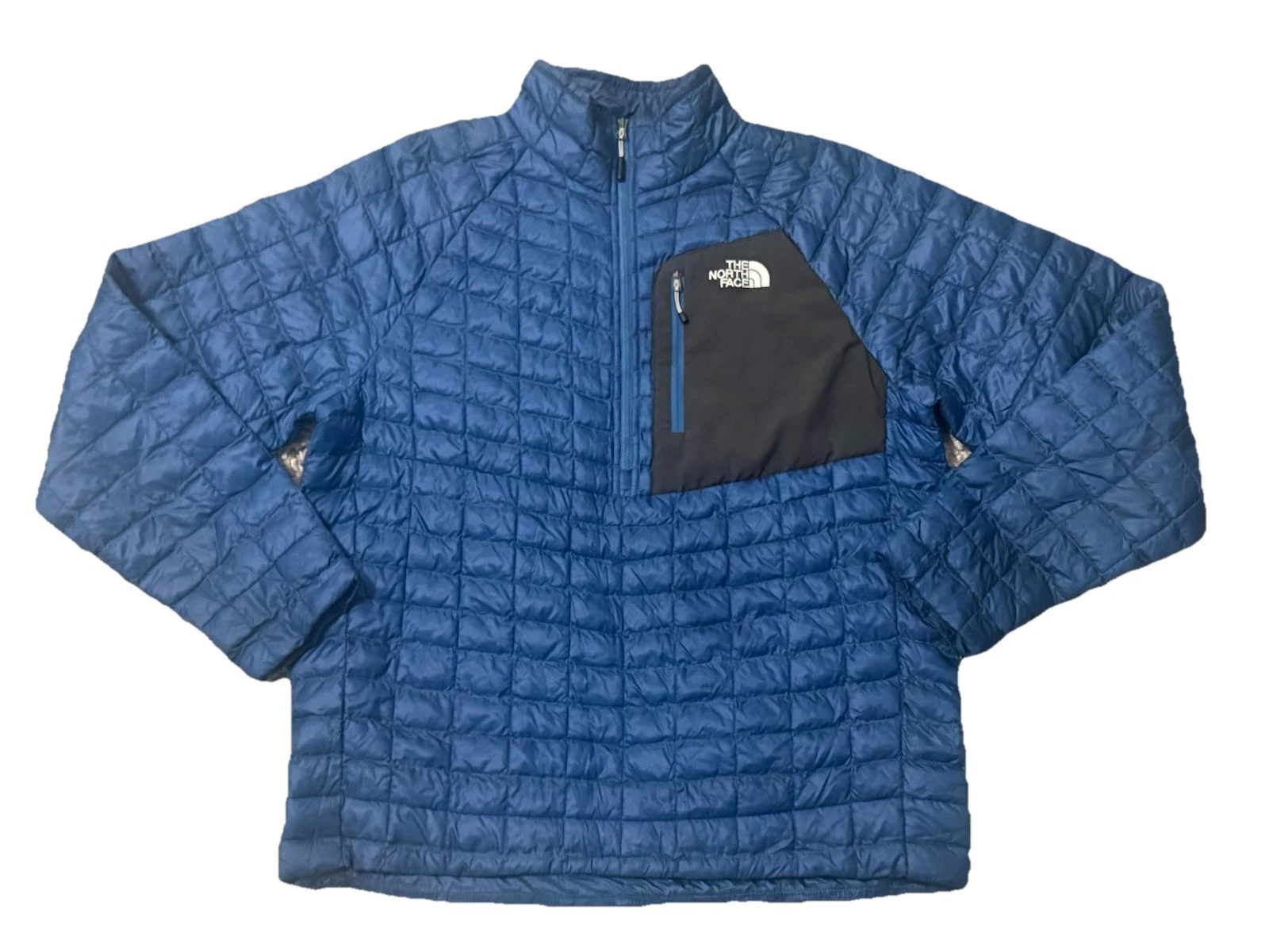 The North Face Men's Thermoball 1/2 Zip Pullover Puffer Jacket Size M Blue