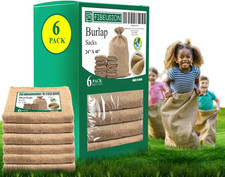 Heavy Duty Reusable Burlap Sacks Set of 6   24" X 40" Perfect Sack Race Bags f