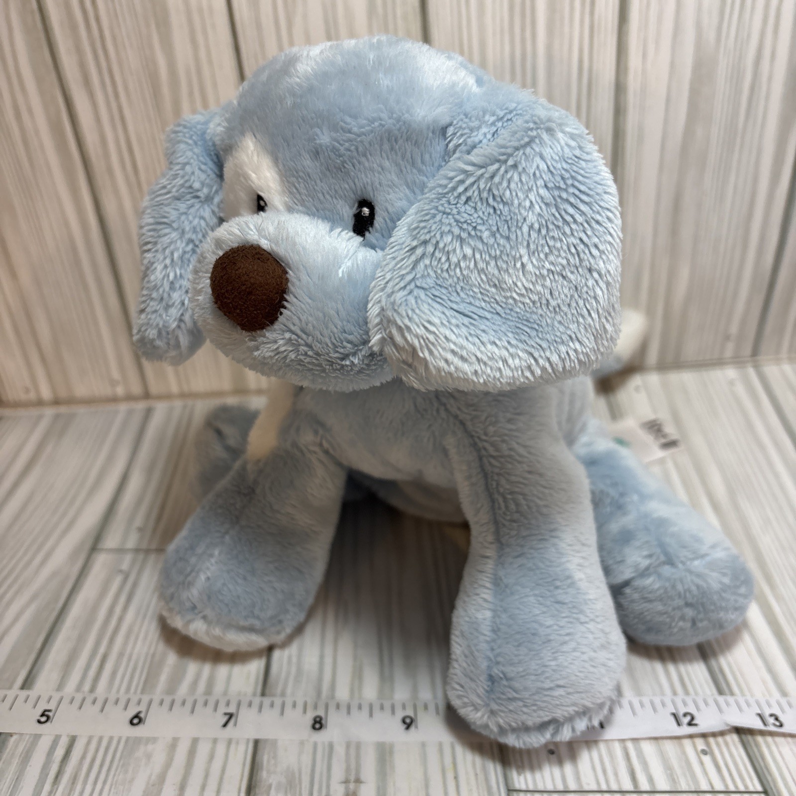 Baby Gund Spunky blue white plush barking stuffed puppy dog bark sound 6047425 V