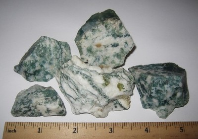 5 BEAUTIFUL SMALL NATURAL ROUGH 1.3''- 2.2'' TREE AGATE STONE MINERALS ~ 181.2g *4