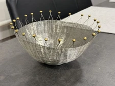 Michael Aram Wire Bowl – Silver With Gold Accents – 8” x 5”