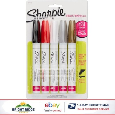 5 Count Assorted Oil Paint Markers, Quick-Drying for Rock and Craft Painting