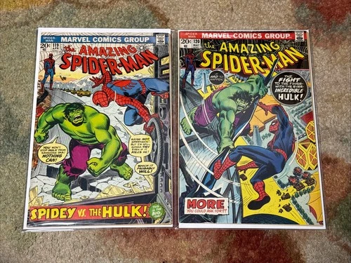 New ListingAmazing Spider-Man #119 & #120 (1973) Spider-Man Vs Hulk Battle
