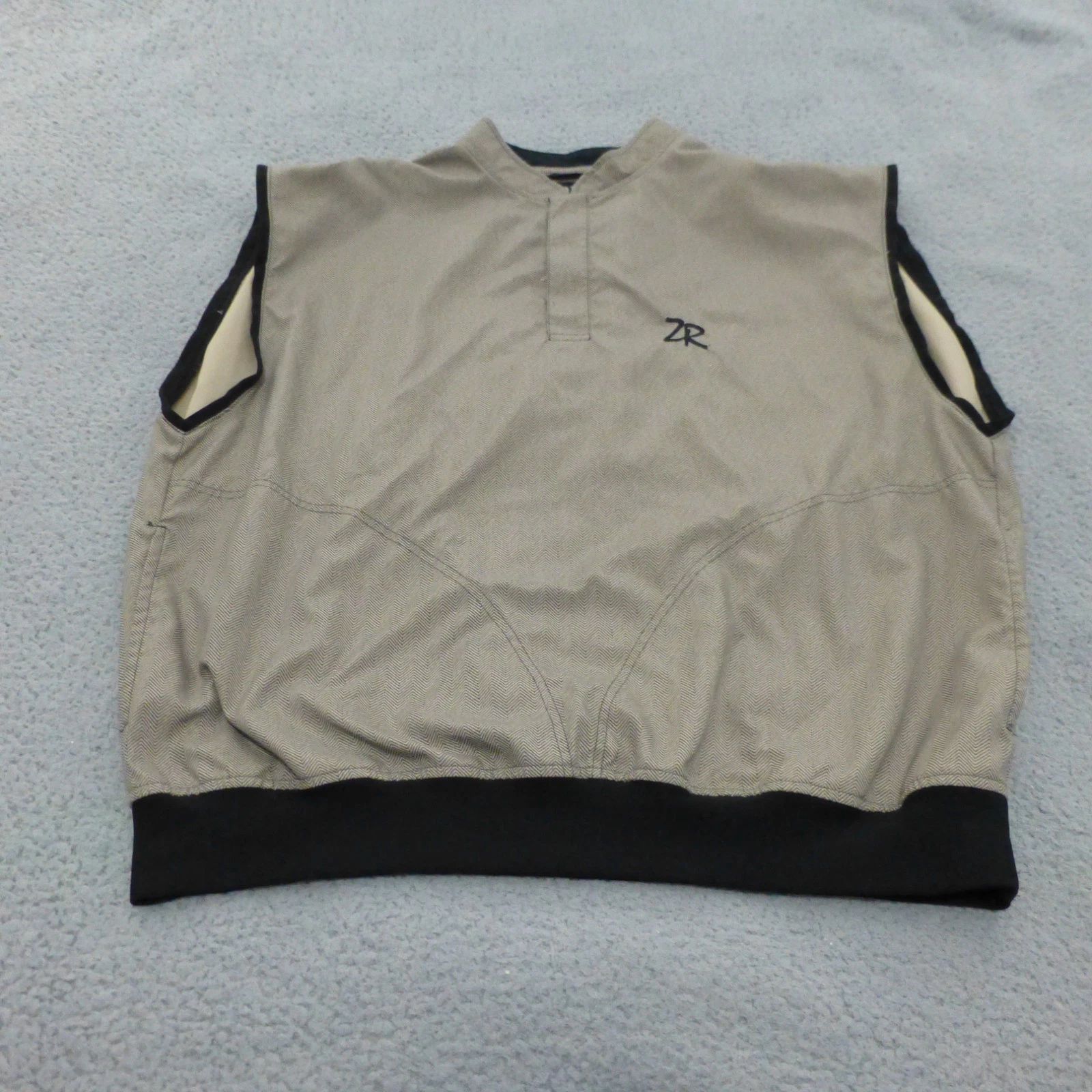 Zero Restriction Jacket Mens XL Vest Golf Brown Sleeveless Windbreaker Mock Neck