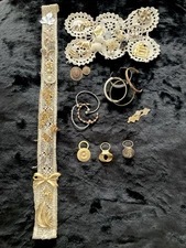 Lot Of Vintage Jewelry - Pins, Bracelets, Scarf Rings