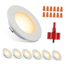 6 Pack RV Boat Recessed Ceiling Light 12 Volt LED Lights Super Slim Warm Light