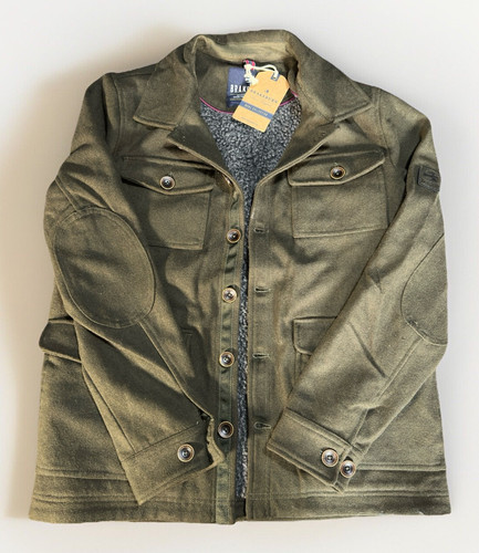 Mens Brakeburn Dark Green Wool Fleece Lined Coat Borg Jacket BNWT Size XL