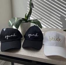 Bride And 2 Squad Baseball Hats- Used in great condition,  Bachelorette Hats