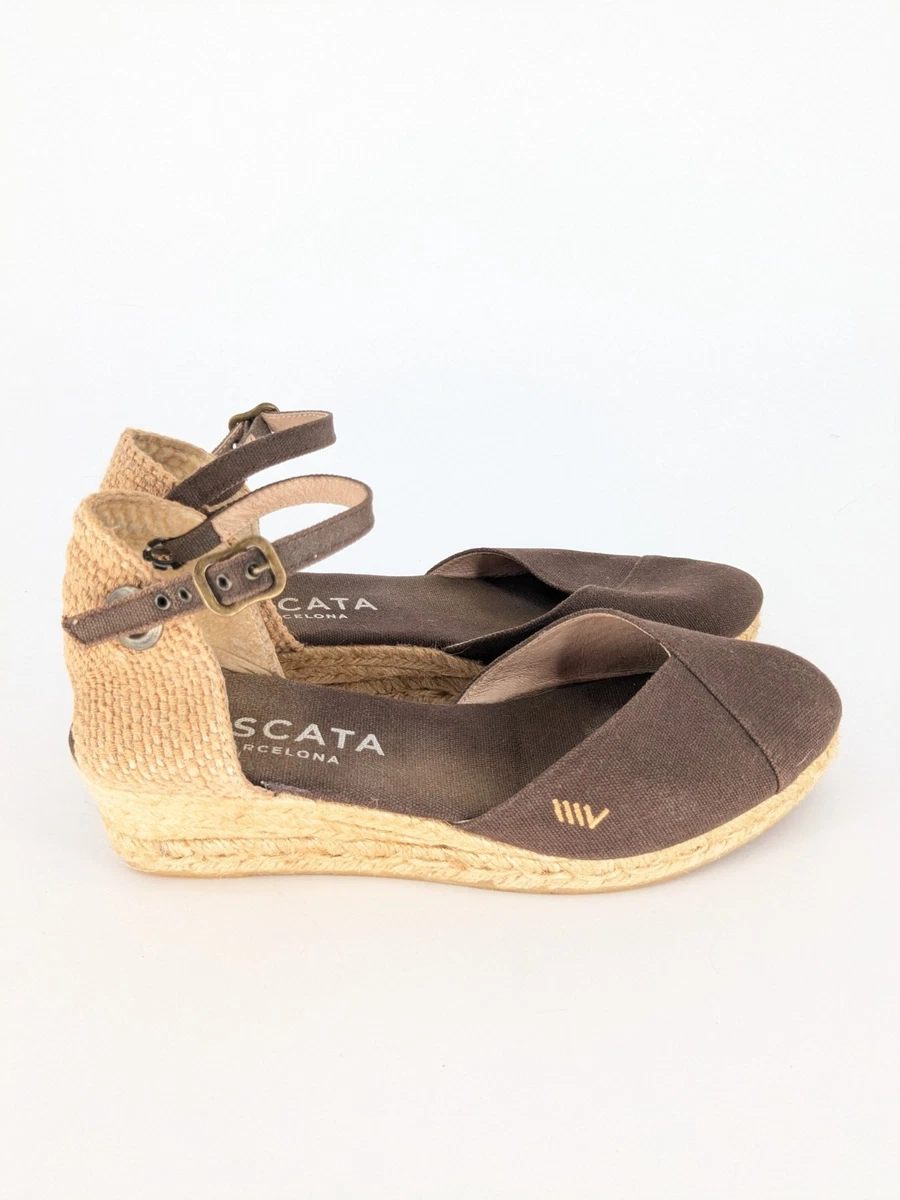Paseart Made In Spain Espadrille Leather Wedges - Gem