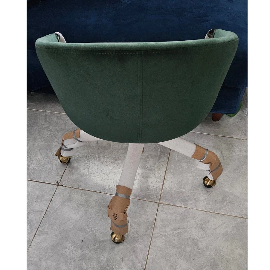 Зеленый бархат золото металлический офисный стол стул регулируемый прокатки поворотный новый - Изображение 4 из 4