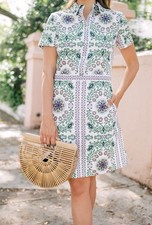 Tory Burch Port Shirtdress - Garden Party Floral Print Dress - Sz 8