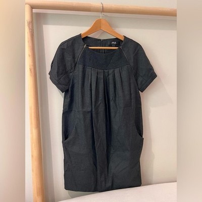 Vintage JILL by Jill Stuart grey wool shift dress sz 2