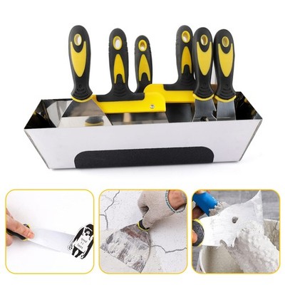 Stainless Steel Curved Plastering Trowel Mortar Tray for Masonry Wall Rendering