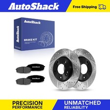 Front Drilled Slotted Brake Rotors Premium Ceramic Pads for Kia Soul Forte